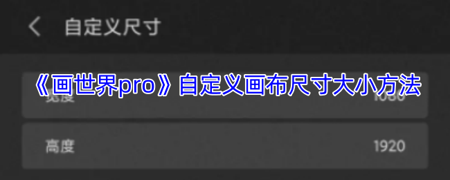 《畫世界pro》畫布尺寸大小自定義方法